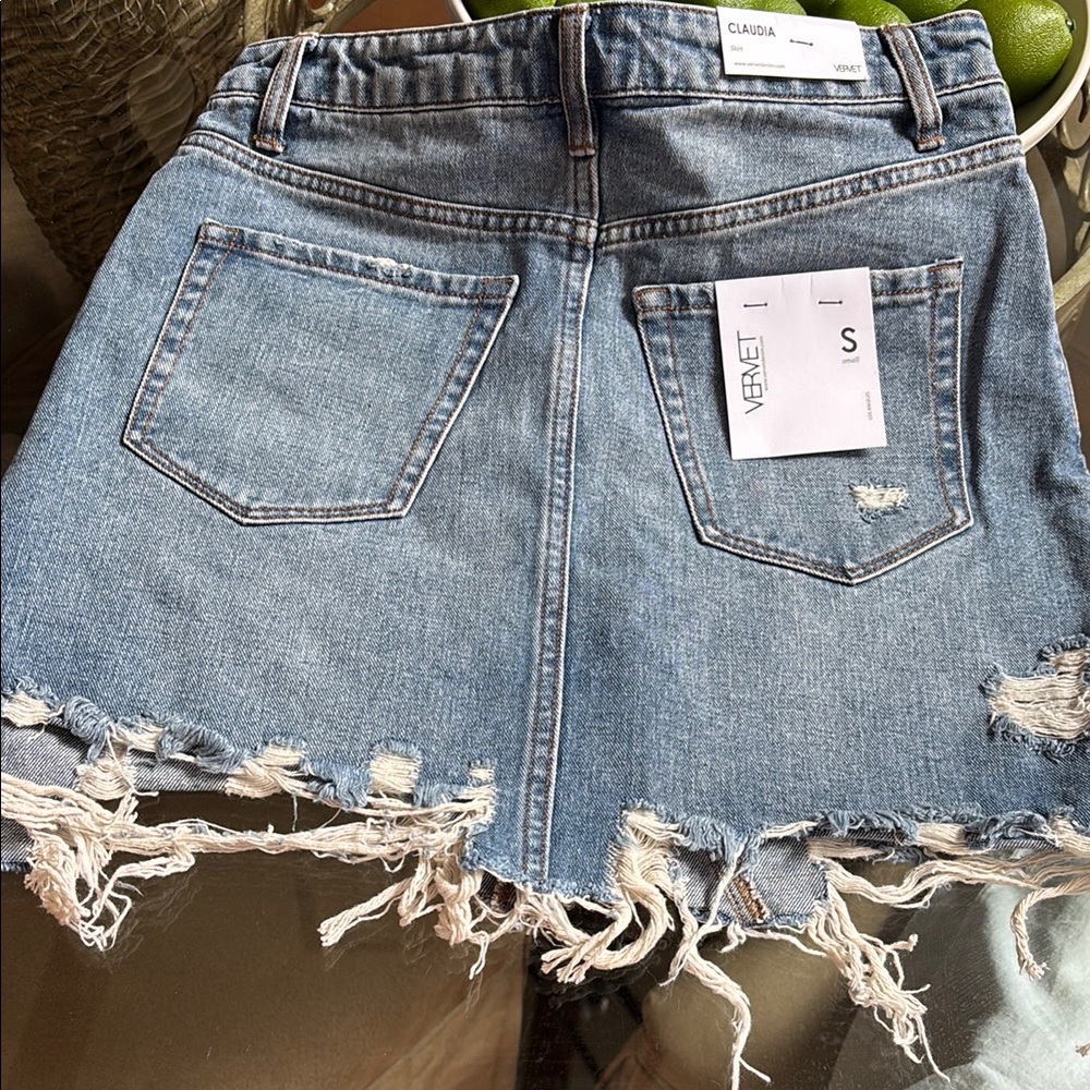 Vervet Blue Distressed Mini Skirt - Picture 8 of 10